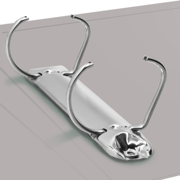 Папка на 2-х D-кольцах Бюрократ -0840/2DGREY A4 пластик 0.8мм кор.40мм внутр. с вставкой серый