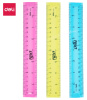 Линейка Deli E6208 пластик дл.20см ассорти гибкая/двухсторонняя шкала