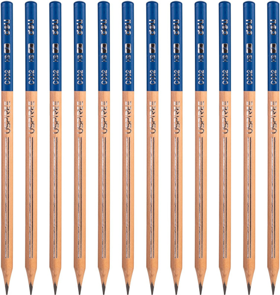 Карандаш ч/г Deli EC002-HB Uspire HB трехгран. липа карт.кор. (12шт)