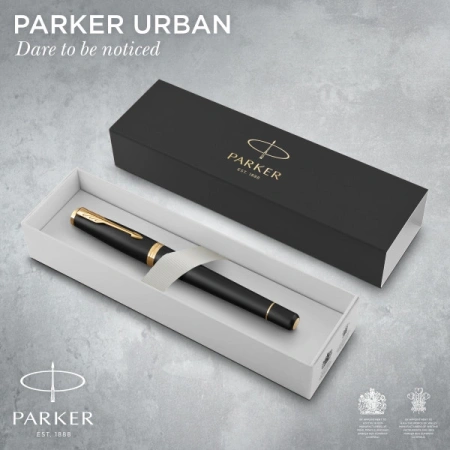Ручка перьев. Parker Urban Core F309 (CW1931593) Muted Black GT F сталь нержавеющая подар.кор.