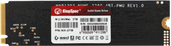 Накопитель SSD Kingspec PCI-E 3.0 x4 2Tb NX-2TB M.2 2280 0.9 DWPD