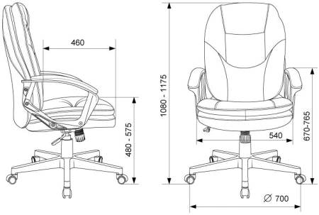 Кресло руководителя Бюрократ CH-868N серый эко.кожа крестов. пластик