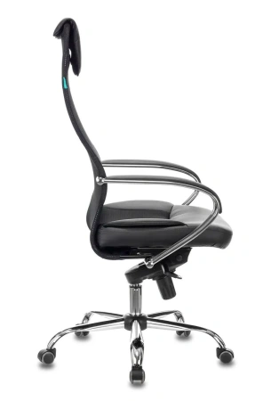 Кресло руководителя Бюрократ CH-609SL черный TW-01 TW-11 эко.кожа/сетка с подголов. крестов. металл хром