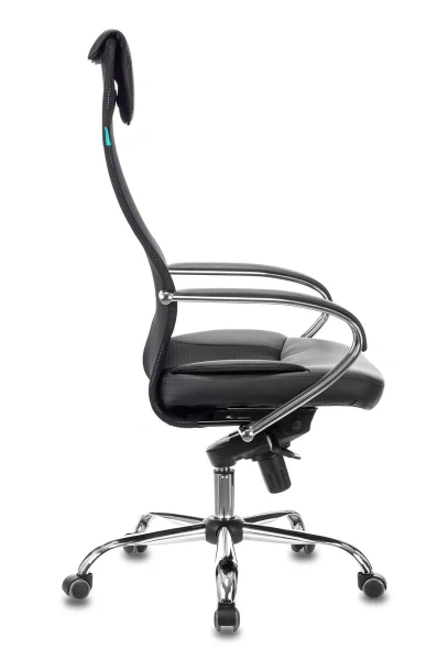 Кресло руководителя Бюрократ CH-609SL черный TW-01 TW-11 эко.кожа/сетка с подголов. крестов. металл хром