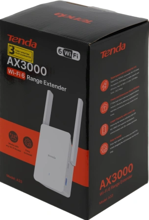 Повторитель беспроводного сигнала Tenda A33 AX3000 Wi-Fi белый