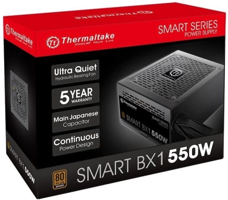 Блок питания Thermaltake ATX 550W Smart BX1 SE 80+ bronze 24pin APFC 120mm fan color LED 6xSATA RTL