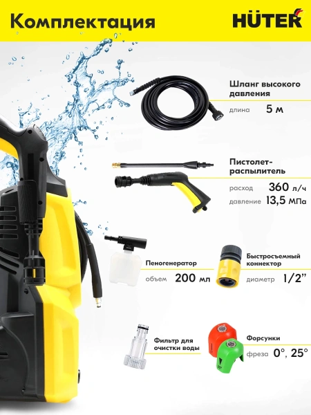 Минимойка Huter М135-НР 1650Вт (70/8/13)