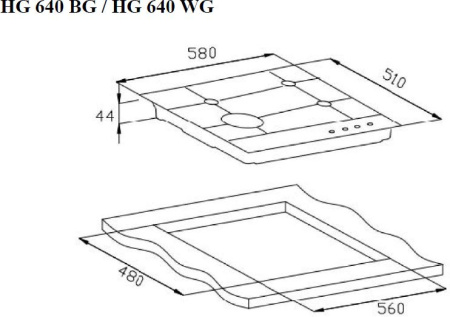 Газовая варочная поверхность Weissgauff HG 640 WG белый