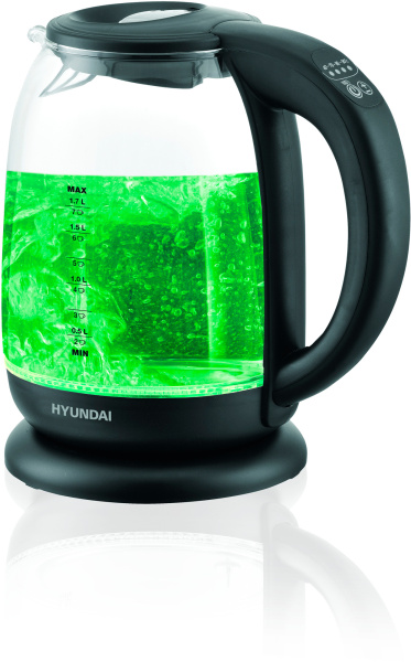 Чайник электрический Hyundai HYK-S3809 1.7л. 2200Вт черный (корпус: стекло)