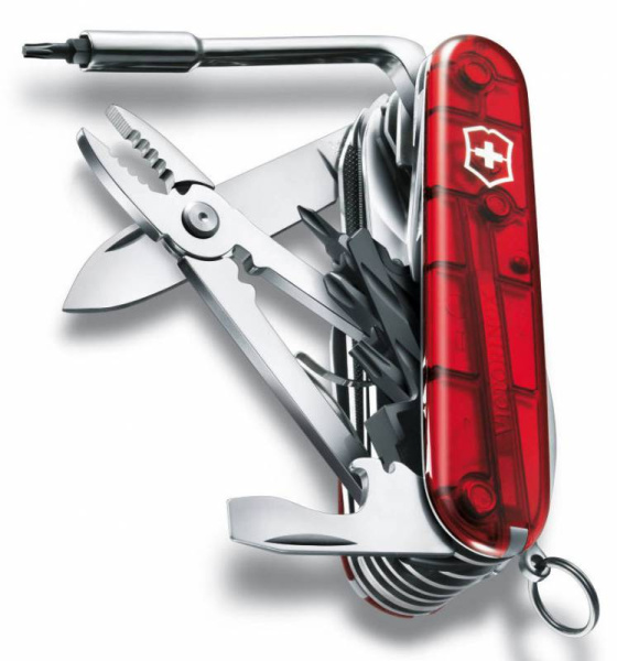 Нож перочинный Victorinox CyberTool L (1.7775.T) 91мм 39функц. красный полупрозрачный карт.коробка