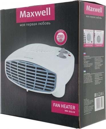 Тепловентилятор Maxwell MW-3456 2000Вт белый