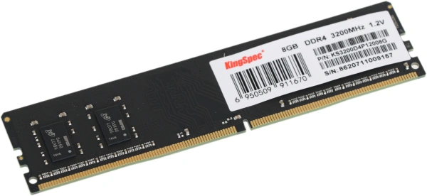 Память DDR4 8Gb 3200MHz Kingspec KS3200D4P12008G RTL PC4-25600 CL17 DIMM 288-pin 1.2В single rank Ret