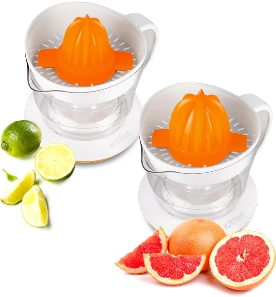 Соковыжималка цитрусовая Kitfort КТ-1148-2 25Вт рез.сок.:700мл. белый/оранжевый