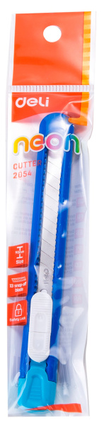 Нож канцелярский Deli E2054 шир.лез.9мм фиксатор ассорти