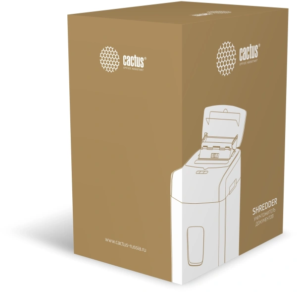 Шредер Cactus CS-SH-D6 с автоподачей (секр.P-4)/перекрестный/120лист./23лтр./скрепки/скобы/пл.карты