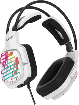 Наушники с микрофоном A4Tech Bloody G565 белый/рисунок 0.2м мониторные оголовье (G565 ENERGY WHITE)