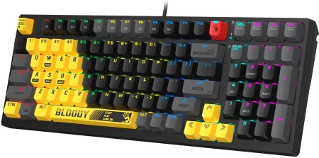 Клавиатура A4Tech Bloody S98 Sports Lime BLMS Plus механическая желтый/серый USB for gamer LED (S98