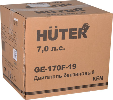 Двигатель бензиновый Huter GE-170F-19 4-х тактный 7л.с. 5.15кВт для садовой техники (70/15/1)