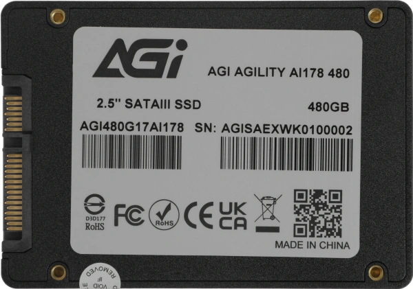 Накопитель SSD AGi SATA-III 480GB AGI480G17AI178 AI178 2.5"