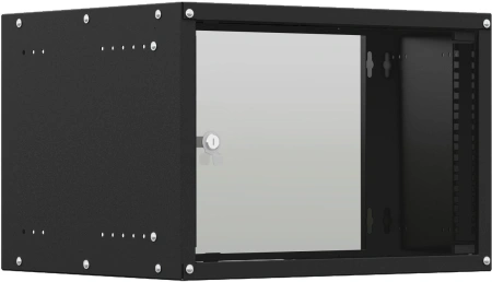 Шкаф коммутационный NTSS Lime (NTSS-WL9U5560GS-BL) настенный 9U 550x600мм пер.дв.стекл несъемн.бок.п