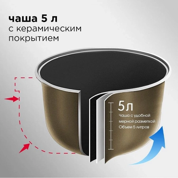 Мультиварка Red Solution RMC-M291 5л 860Вт черный/серый