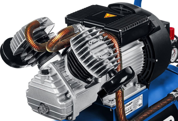 Компрессор поршневой Зубр КПМ-400-50 масляный 400л/мин 50л 2200Вт синий