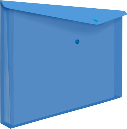 Конверт на кнопке Бюрократ -PK860/1 A4 гориз. расшир. пластик 0.18мм ассорти