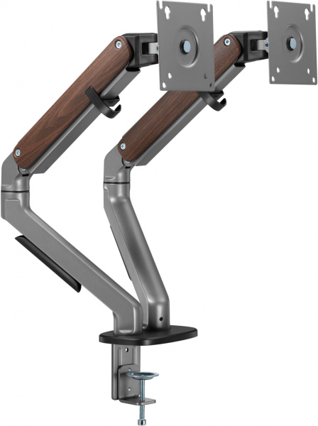 Кронштейн для мониторов Ultramounts UM735WD серый/коричневый 17"-27" макс.7кг крепление к столешнице