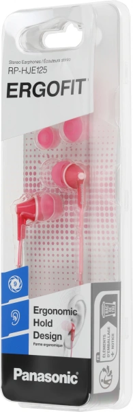 Наушники вкладыши Panasonic RP-HJE125E 1.1м розовый проводные (RP-HJE125E-P)