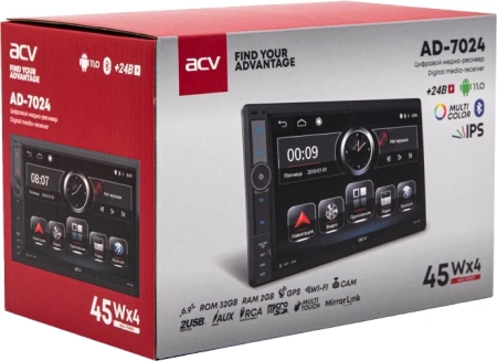 Автомагнитола ACV AD-7024 2DIN 4x45Вт 2000Mb Android 11 6.9" (43186)