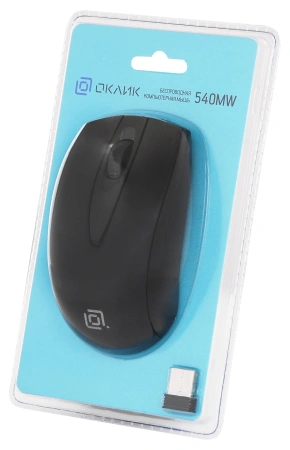 Мышь Оклик 540MW черный оптическая (1200dpi) беспроводная USB для ноутбука (3but)