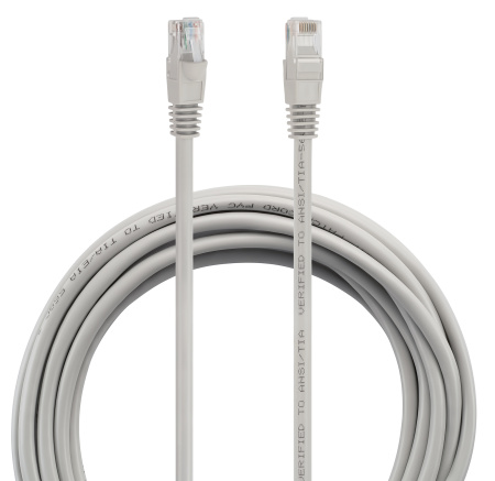 Патч-корд Buro UTP 4 пары cat5E CCA molded 5м серый RJ-45 (m)-RJ-45 (m)