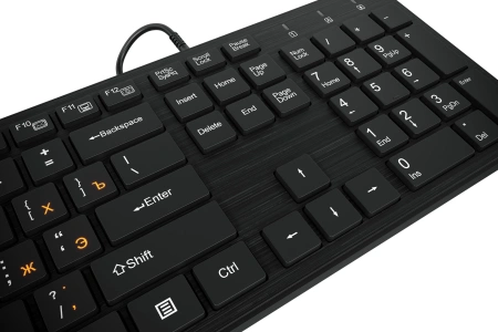 Клавиатура Оклик 520M2U черный/черный USB slim Multimedia