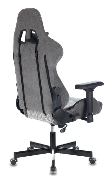 Кресло игровое Zombie VIKING 7 KNIGHT Fabric серый Loft ромбик текстиль/эко.кожа с подголов. крестов. металл