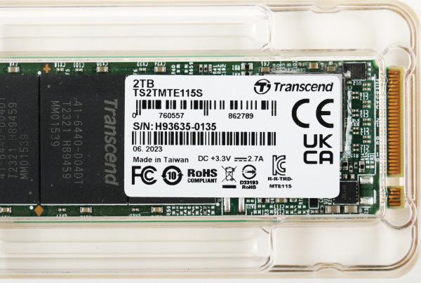 Накопитель SSD Transcend PCIe 3.0 x4 2TB TS2TMTE115S 115S M.2 2280 0.2 DWPD