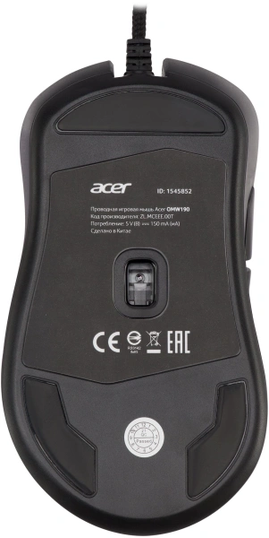 Мышь Acer OMW190 черный оптическая 6400dpi USB 6but (ZL.MCEEE.00T)