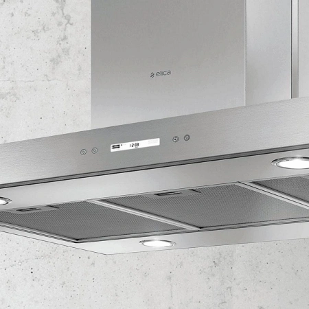 Вытяжка каминная Elica Spot Plus Island IX/A/90 нержавеющая сталь управление: сенсорное (1 мотор)