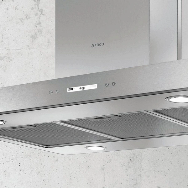 Вытяжка каминная Elica Spot Plus Island IX/A/90 нержавеющая сталь управление: сенсорное (1 мотор)
