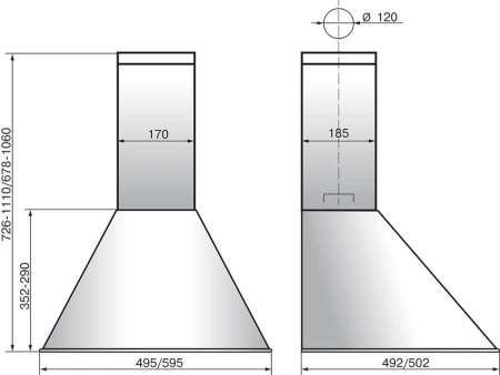 Вытяжка каминная Elikor Эпсилон 50П-430-П3Л черный/золотистый управление: ползунковое (1 мотор)