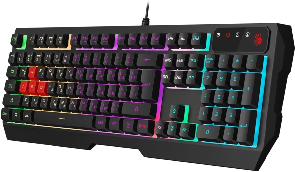Клавиатура A4Tech Bloody B140N черный USB Multimedia for gamer LED (подставка для запястий) (B140N)