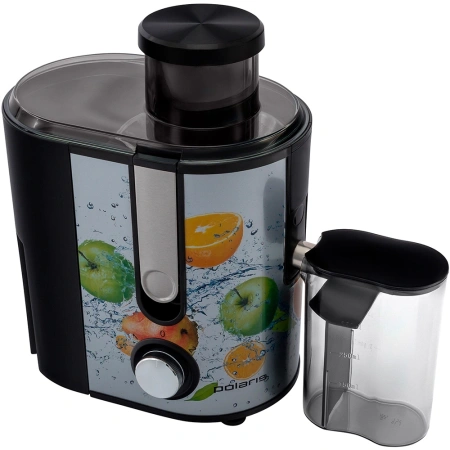 Соковыжималка центробежная Polaris PEA 0829 800Вт рез.сок.:350мл. серебристый/рисунок