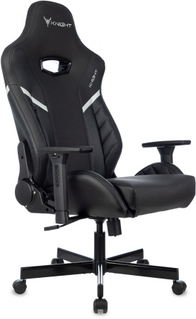 Кресло игровое Knight Thunder 5X черный эко.кожа крестов. металл