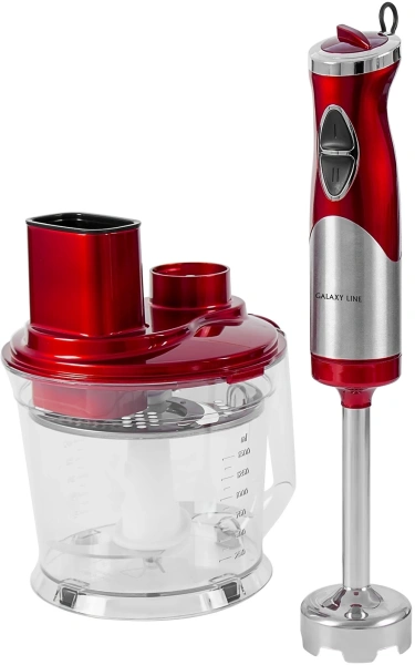 Блендер погружной Galaxy Line GL 2106 1000Вт красный/серебристый