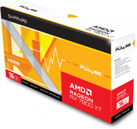 Видеокарта Sapphire PCI-E 4.0 11330-02-20G PULSE RX 7800 XT GAMING AMD RX7800XT 16Gb 256bit GDDR6 21