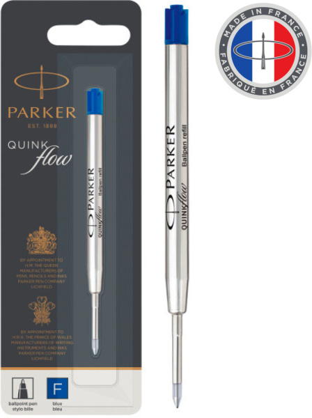 Стержень шариковый Parker QuinkFlow Z08 (CW1950368) F 0.8мм синие чернила блистер