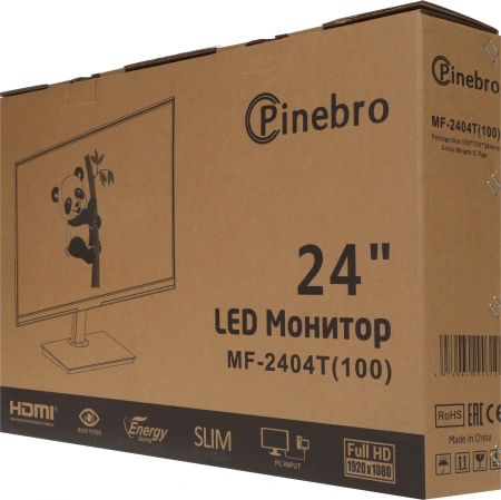 Монитор Pinebro 23.8" MF-2404T(100) черный IPS LED 4ms 16:9 HDMI M/M матовая 300cd 178гр/178гр 1920x1080 100Hz FreeSync DP FHD USB 2.7кг