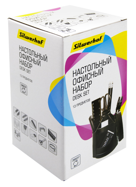 Настольный набор Silwerhof (14 предметов) пластик черный