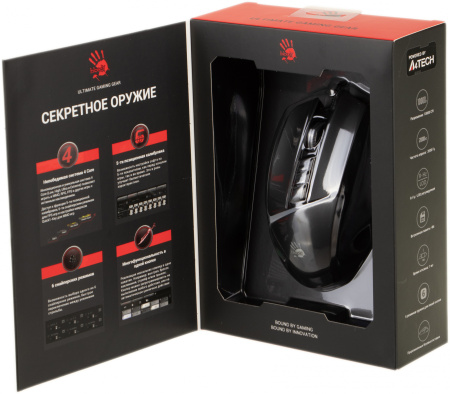 Мышь A4Tech Bloody W60 Max черный оптическая (10000dpi) USB (10but)