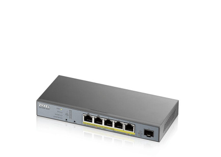 Коммутатор Zyxel NebulaFlex Pro GS1350-6HP GS1350-6HP-EU0101F 5G 1SFP 4PoE 4PoE+ 60W управляемый