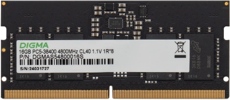 Память DDR5 16GB 4800MHz Digma DGMAS54800016S RTL PC5-38400 CL40 SO-DIMM 262-pin 1.1В single rank RT